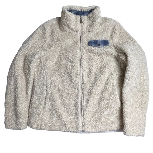Pendleton Teddy Jacket Womens Fuzzy Soft Full Zip Sherpa Coat Off White SZ Large - Picture 1 of 9